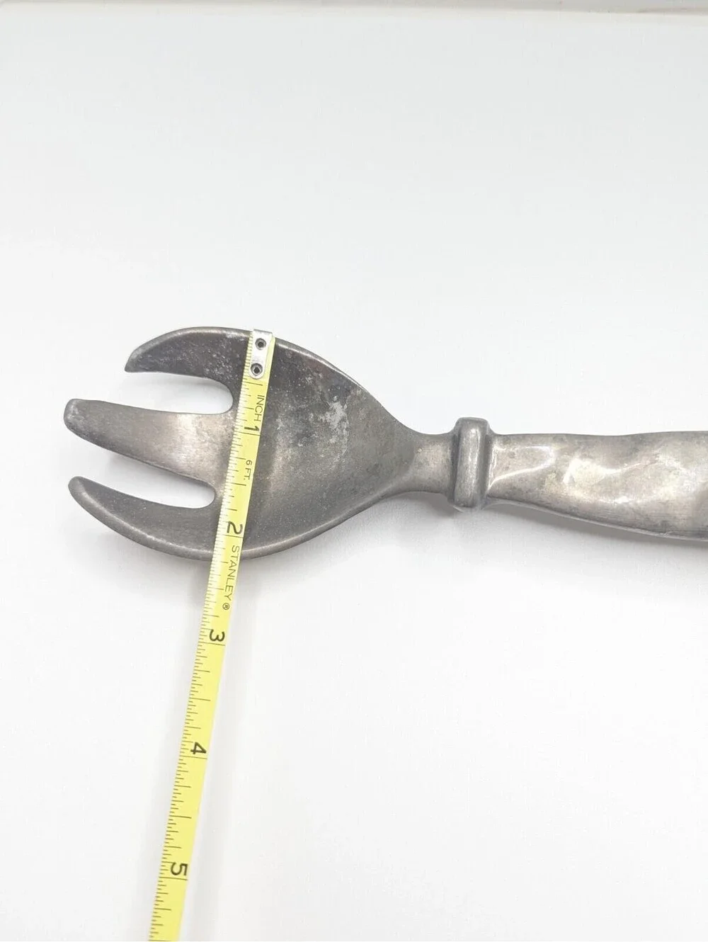 Vintage Collectible Cast Aluminum Salad Serving Spoon Sculptured 11